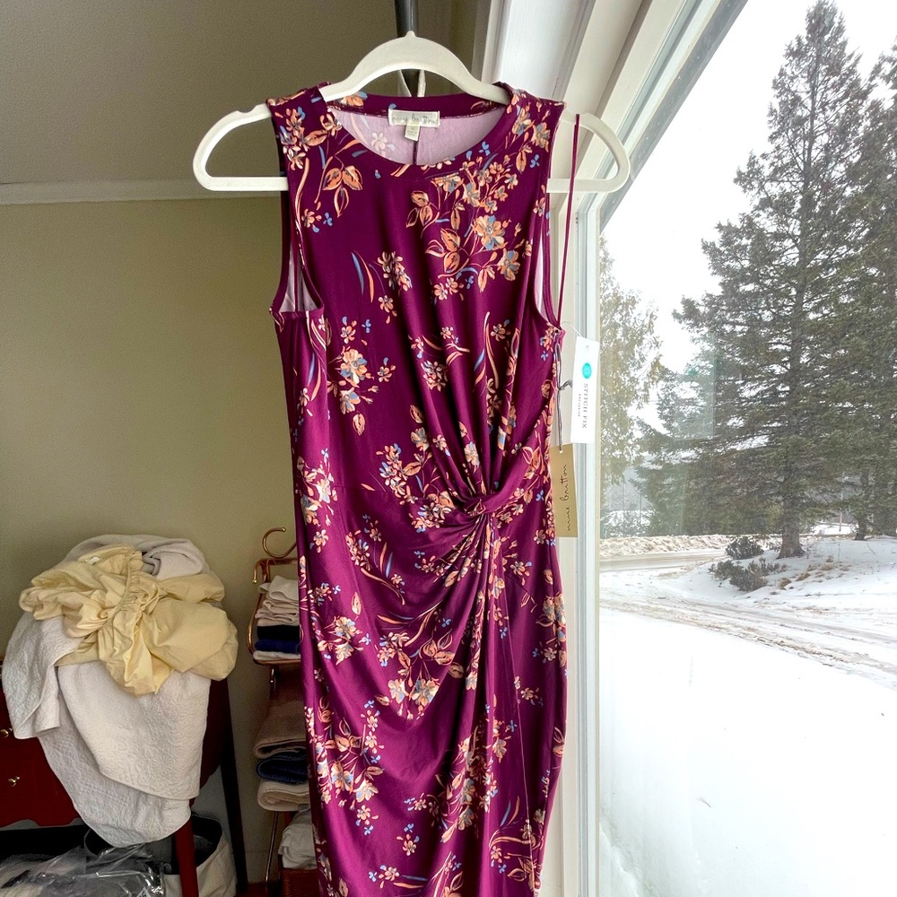 Womens 3/4 length summer flowery dress